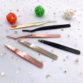 Wholesale Black Slanted Eyebrow Tweezers gold rose gold eyebrow clamps for makeup